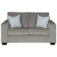 Contemporary Loveseat with Track Arms **NOTE: Due to recent events this collection is OUT OF STOCK and may not be on our floor or available for delivery for 60-120 days.**