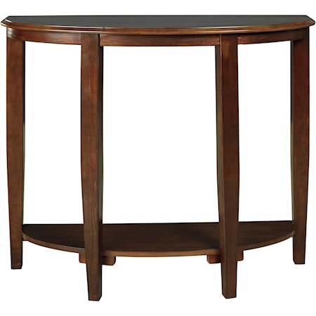 Demilune Console Sofa Table with Shelf