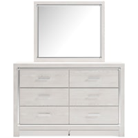 Glam Dresser & Bedroom Mirror with Chrome Finish Accents
