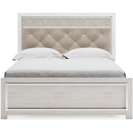 Queen Upholstered Panel Bed