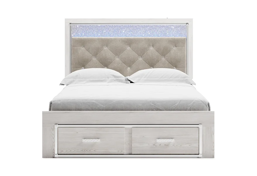 Altyra Queen Storage Bed with Upholstered Headboard by Signature Design by Ashley at Schewels Home