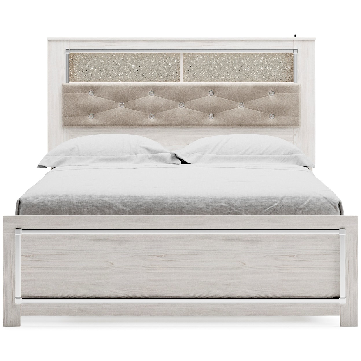 Signature Altyra Queen Upholstered Bookcase Bed