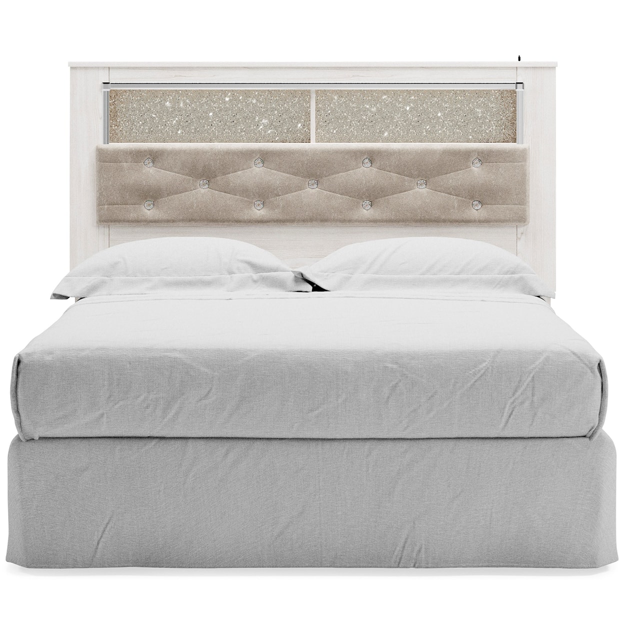 Ashley Signature Design Altyra Queen Upholstered Panel Bookcase Headboard