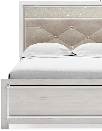Full Upholstered Panel Bed