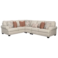3-Piece Sectional with Rolled Arms
