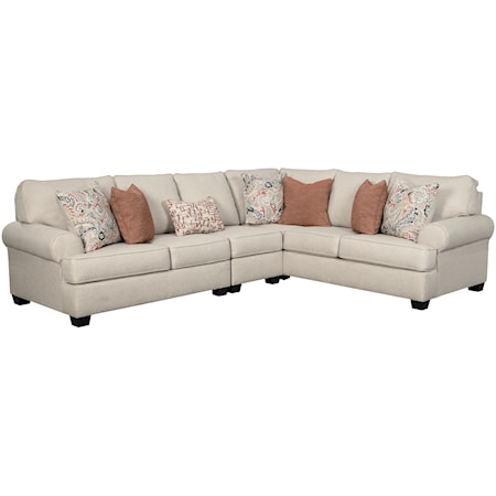 3-Piece Sectional with Rolled Arms