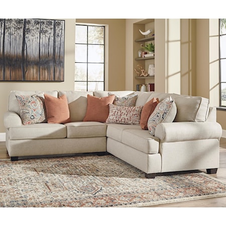 2-Piece Corner Sectional with Rolled Arms