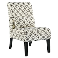Transitional Armless Accent Chair with Pillow