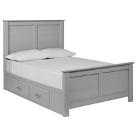 Full Side Storage Bed in Gray Finish
