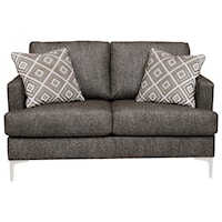 Contemporary RTA Loveseat with Metal Legs