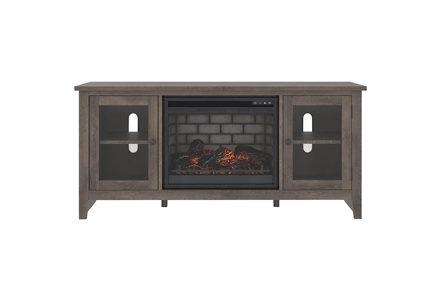 Arlenbry Large TV Stand w/ Fireplace Insert by Signature Design by Ashley at Rune's Furniture