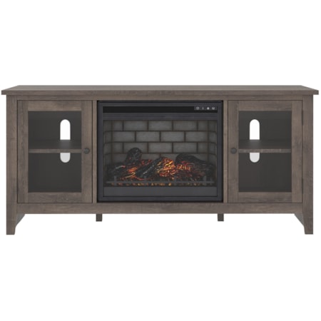 Large TV Stand w/ Fireplace Insert