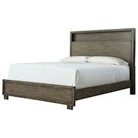 Contemporary Full Bed with Headboard Shelf