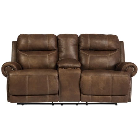 Double Reclining Loveseat w/ Console & Power