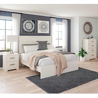 3 Piece Queen Panel Bed, 2 Drawer Nightstand and 4 Drawer Chest Set