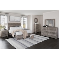 3 Piece King Panel Bed, Dresser, 2 Drawer Nightstand Set