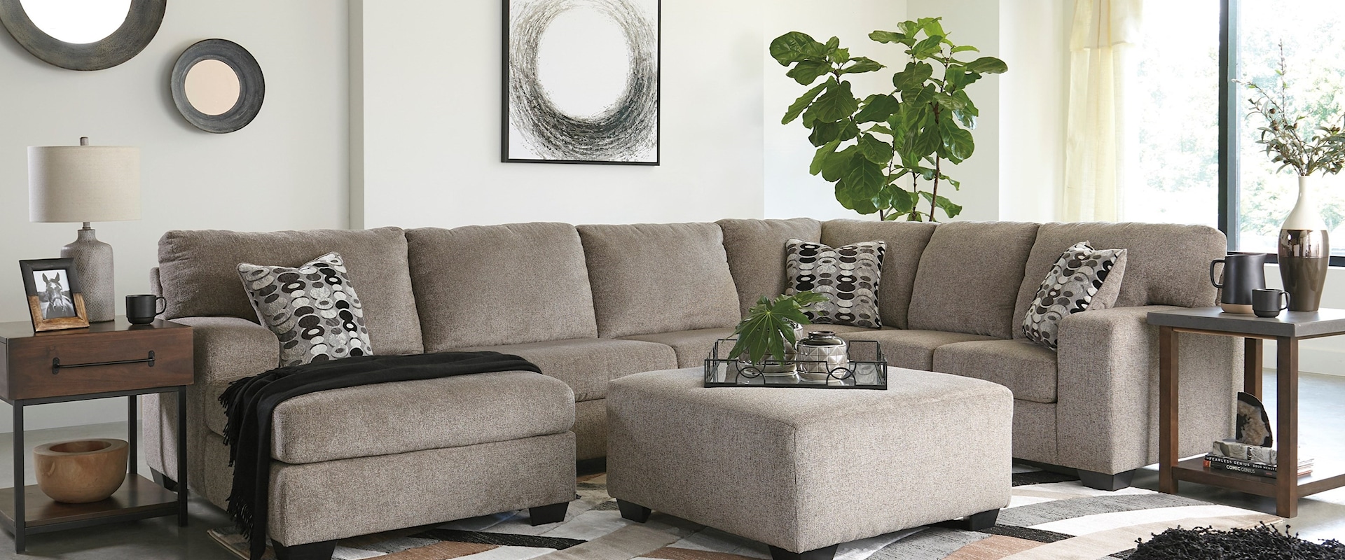 3pc Sectional and ottoman 