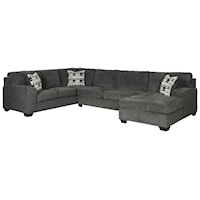 3-Piece Sectional Couch with Chaise and Accent Pillows