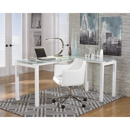 L-Desk and Office Chair Set