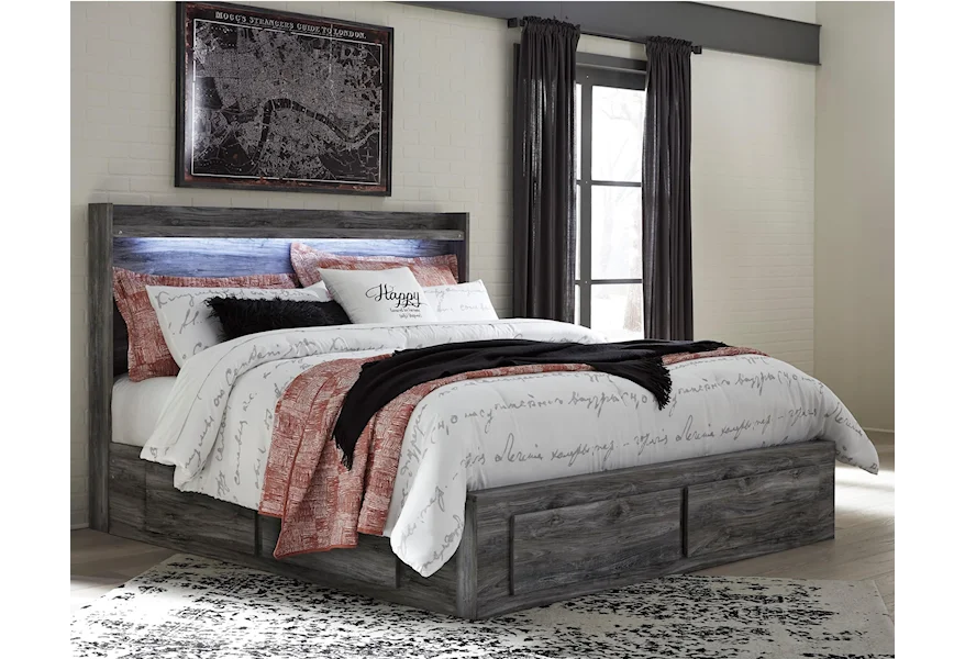 Baystorm King Storage Bed with 6 Drawers by Signature Design by Ashley at VanDrie Home Furnishings