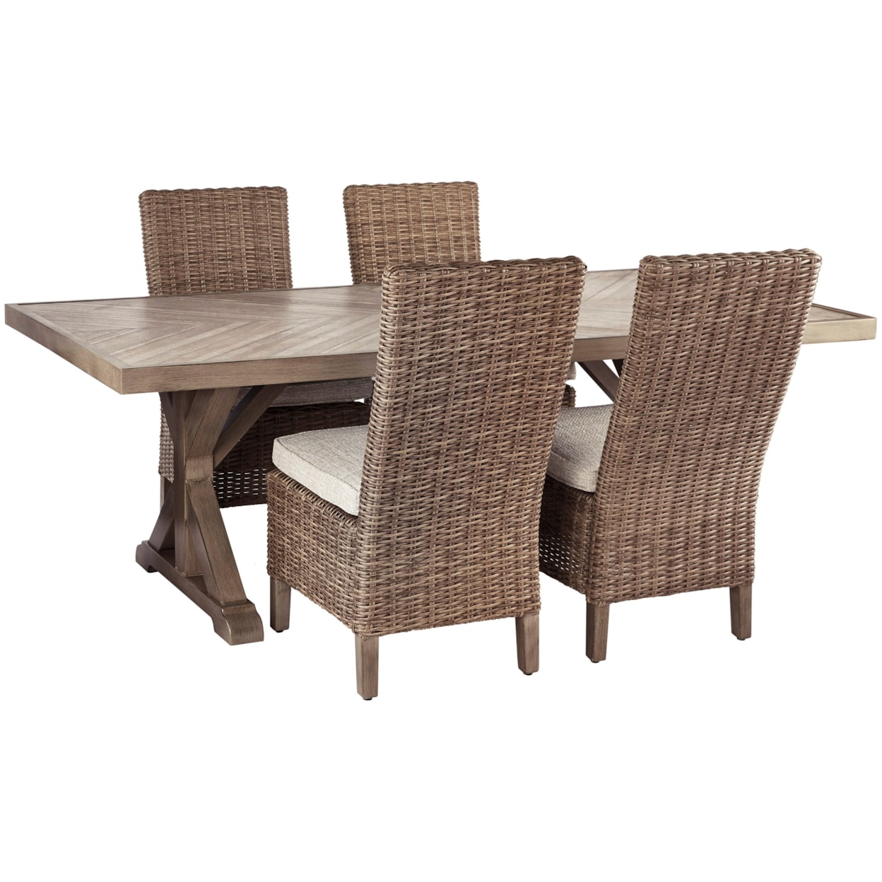 Ashley Signature Design Beachcroft 5 Piece Outdoor Dining Set