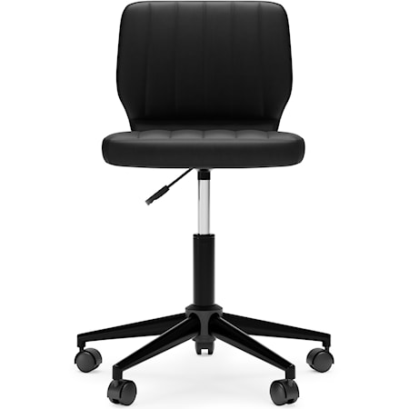 Home Office Desk Chair in Black Faux Leather