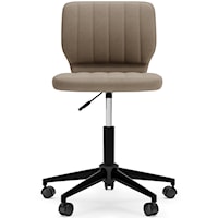 Home Office Desk Chair in Taupe Faux Leather