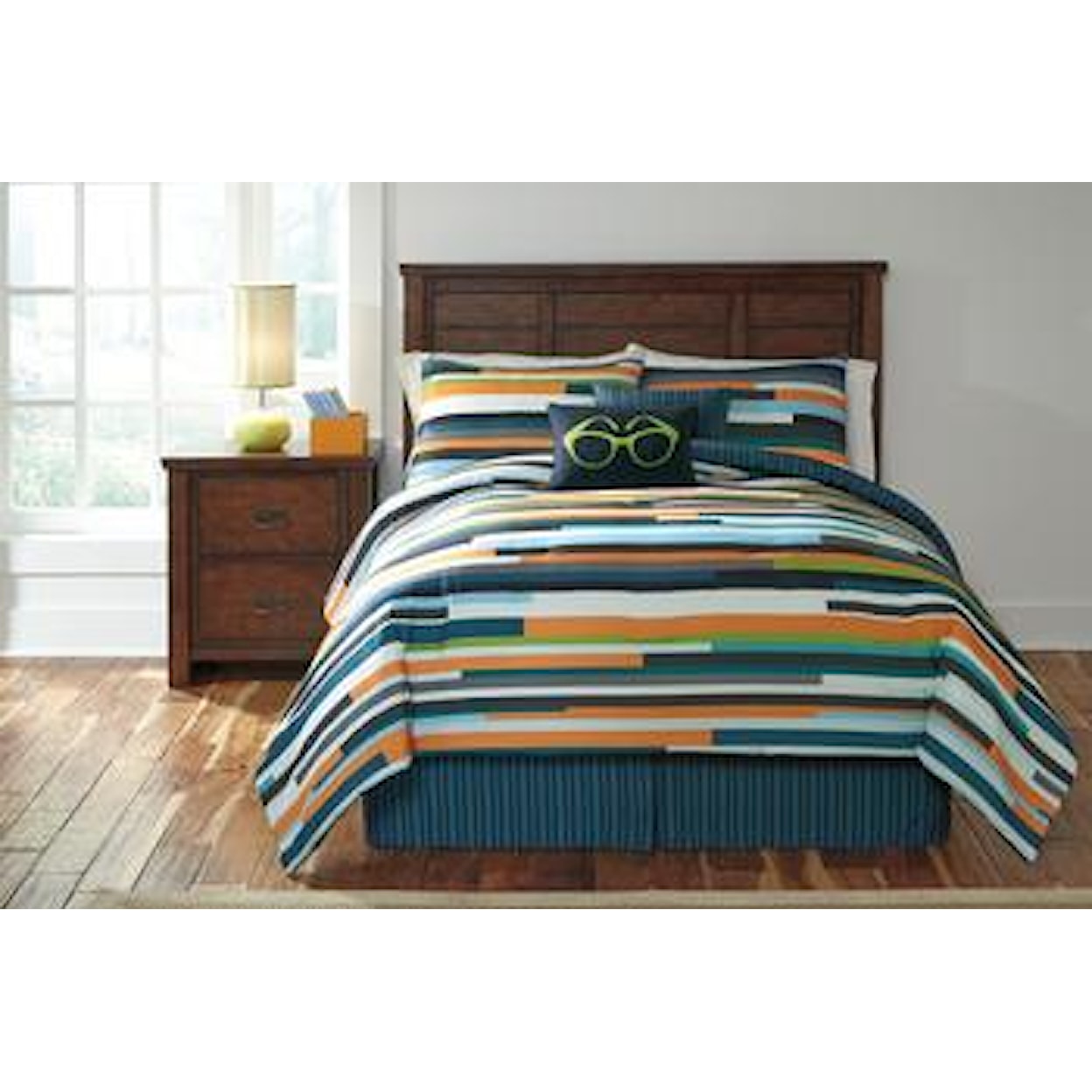 Ashley Furniture Signature Design Bedding Sets Full Seventy Stripe Top of Bed Set