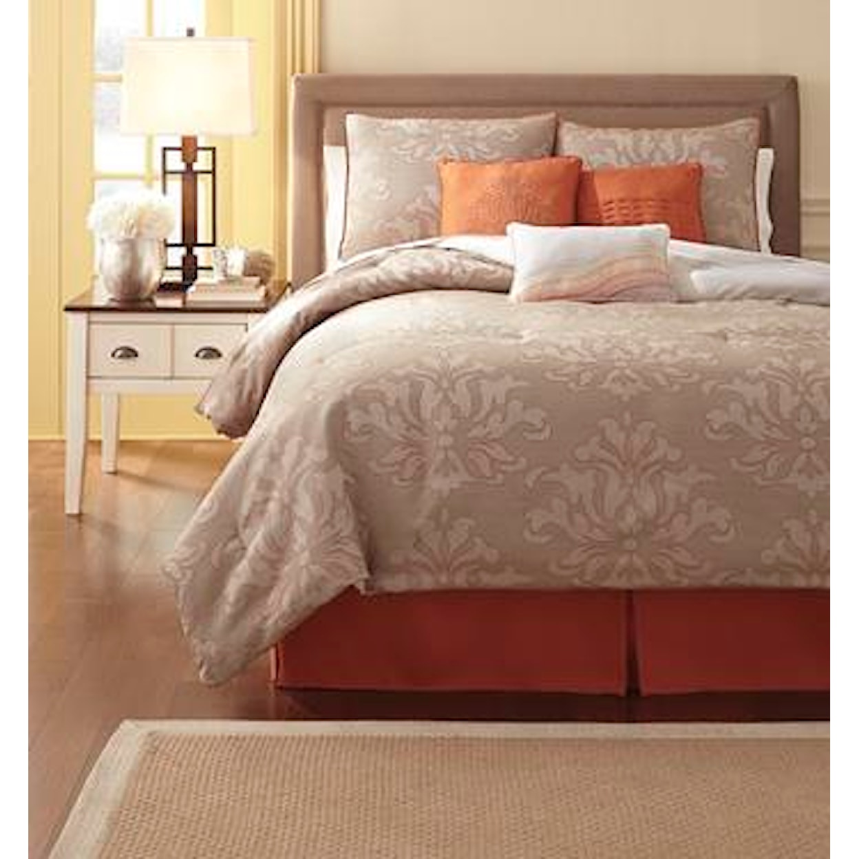 Ashley Furniture Signature Design Bedding Sets King Flowerdale Neutral Top of Bed Set
