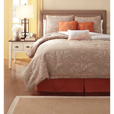 Queen Flowerdale Neutral Top of Bed Set