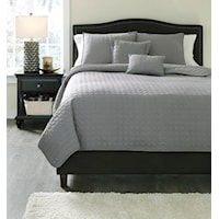 Queen Lazen Gray Top of Bed Set