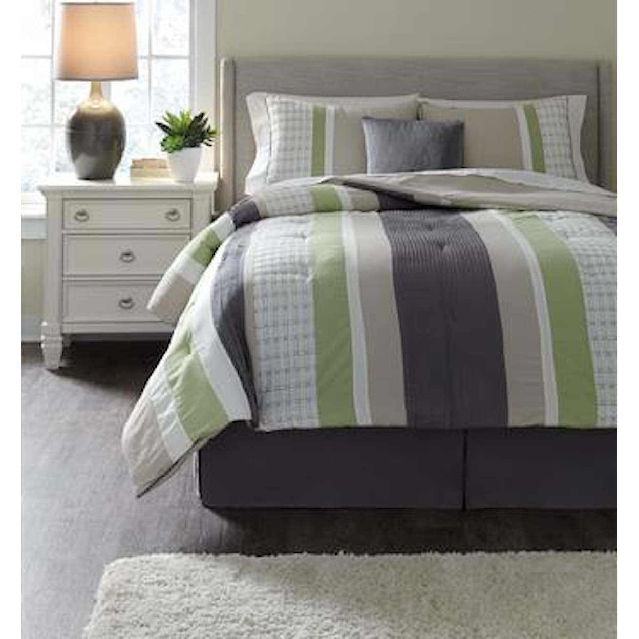 Signature Design by Ashley Bedding Sets Queen Gazelle Gray Top of Bed Set