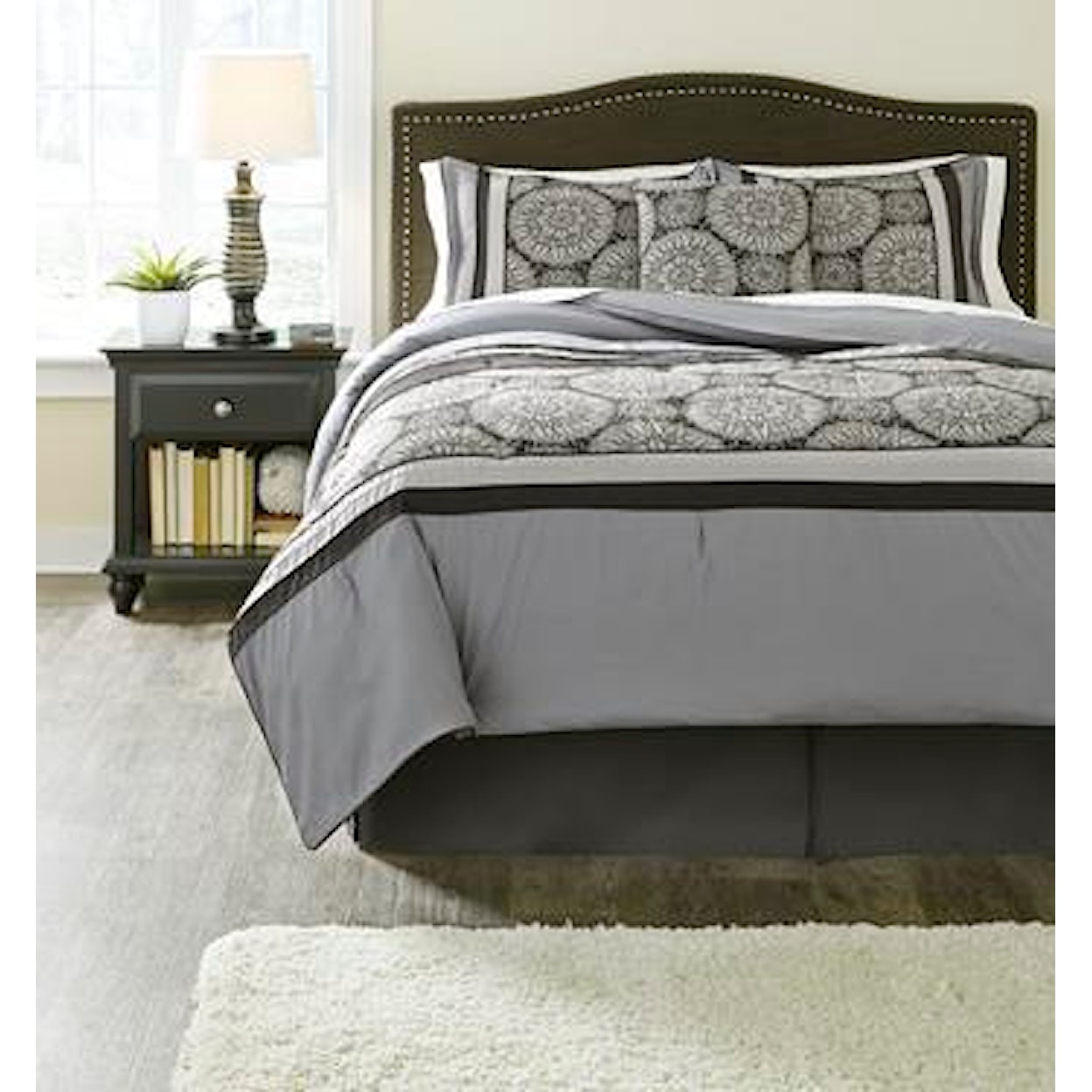 Ashley Furniture Signature Design Bedding Sets Queen Mosley Gray Top of Bed Set