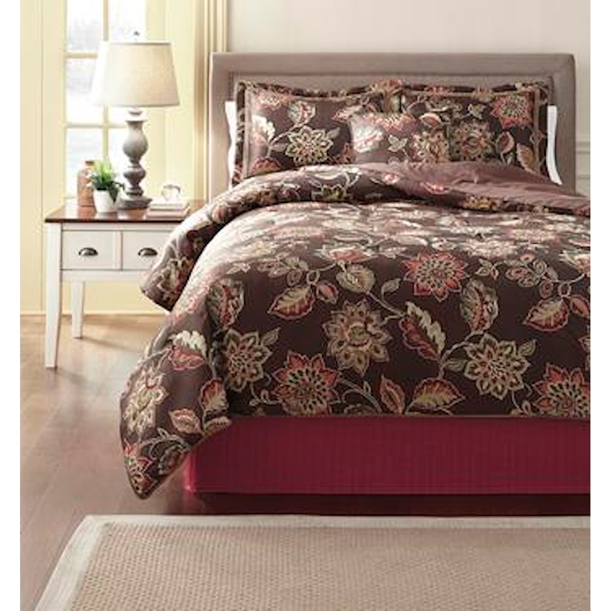 Signature Design by Ashley Furniture Bedding Sets Queen Valley Hill Bark Top of Bed Set