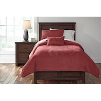 Twin Token Carmine Top of Bed Set