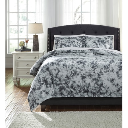 Queen Darra Gray Duvet Cover Set