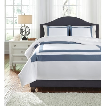Queen Daruka Blue Duvet Set