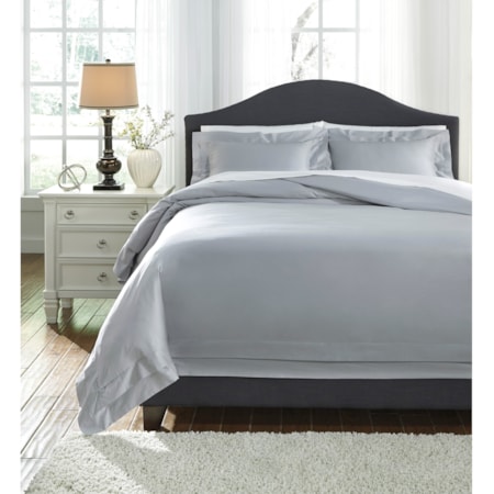 Queen Chamness Gray Duvet Cover Set