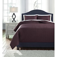 Queen Dietrick Plum Quilt Set