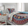 Signature Design by Ashley Bedding Sets Twin Amerigo Pink/Aqua/Orange Comforter Set