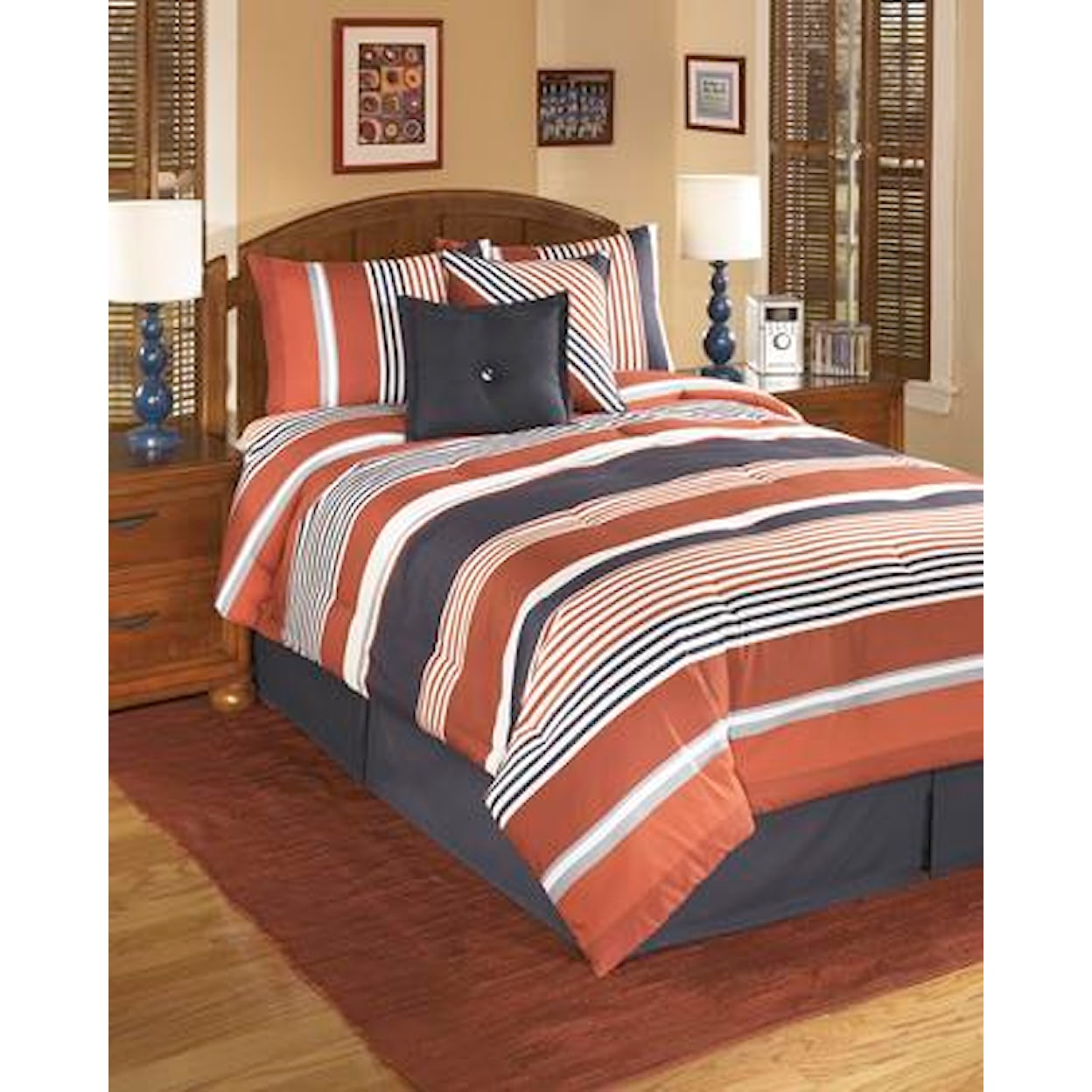 Ashley Furniture Signature Design Bedding Sets Full Manning Stripe Top of Bed Set