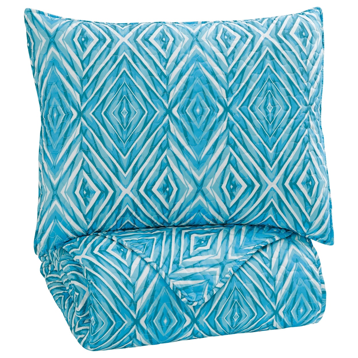 Ashley Furniture Signature Design Bedding Sets Twin Jolana Turquoise Quilt Set