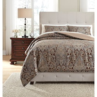 King Asali Chocolate/Blue Comforter Set