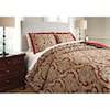 Signature Design by Ashley Furniture Bedding Sets Queen Asasia Scarlet Comforter Set