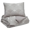 Ashley Furniture Signature Design Bedding Sets Queen Anjelita Pewter Comforter Set