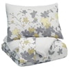 Ashley Furniture Signature Design Bedding Sets King Maureen Gray/Yellow Comforter Set