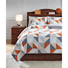 Ashley Signature Design Bedding Sets Full Layne Gray/Orange Coverlet Set
