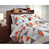Ashley Signature Design Bedding Sets Full Layne Gray/Orange Coverlet Set