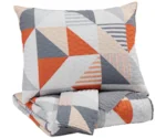 Signature Design by Ashley Bedding Sets Full Layne Gray/Orange Coverlet Set