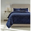 Ashley Furniture Signature Design Bedding Sets King Linette Blue Quilt Set